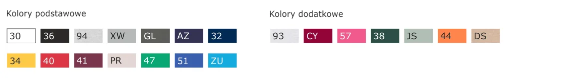 Kolory koszulek Iconic 195 damskich