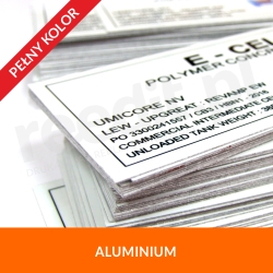 Tabliczki znamionowe - aluminum z nadrukiem